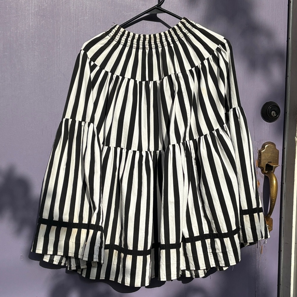 VTG Web Foot Black and White Striped Skirt